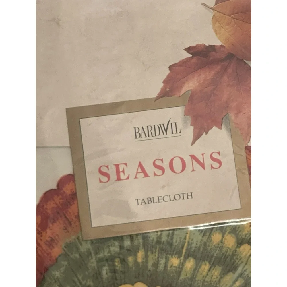 Vintage Bardwil Thanksgiving Turkey Tablecloth Round 60
